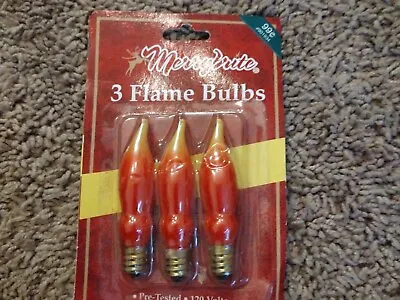 Flame Tip 3 Bulbs C-7 120 Volt Christmas Vintage Kmart • $12