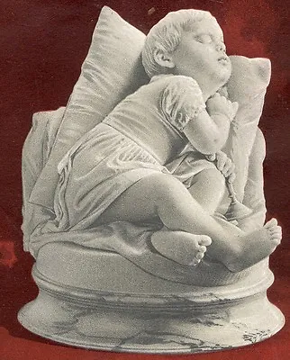 1880s MELLIN'S FOOD TRADE CARD BABY FOOD SWEET SLUMBER STATUE TC657 • $17.75