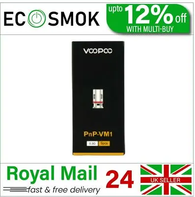 £8.94 • Buy VooPoo VINCI PnP Single Mesh VM1 0.3ohm Coil Pack Of 5x Replacement Coils 32–40W