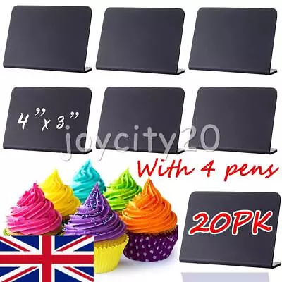 20X+4 Pen Mini Chalkboard Signs Small Black Chalk Board Menu Blackboard Display • £15.19