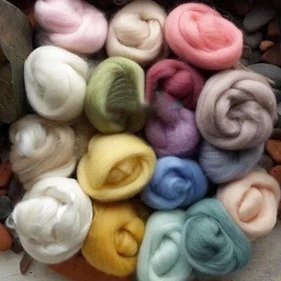 17 Colors Fibre Wool Roving For Needle Felting Spinningss DIY Craft Material Set • $9.05