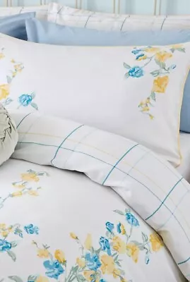 Laura Ashley Charlotte Pale Gold Vintage Duvet Cover & Pillowcase Set Super King • £44.99