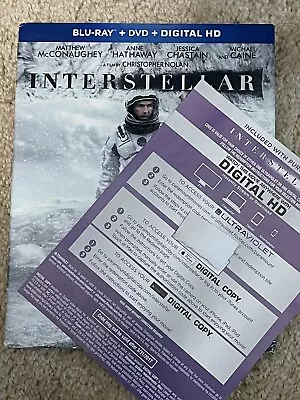 INTERSTELLAR VUDU Blu-ray/DVD/Digital Code - Includes Slipcover  • $9.50