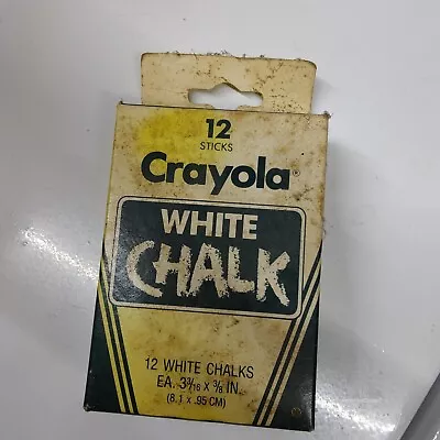 Vintage 1985 Box CRAYOLA  WHITE CHALK Binney & Smith 11 FULL STICKS 1 OWNER • $25