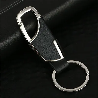 Men Creative Metal Faux Leather Key Chain Ring Keyfob Car Keyrings KeychainY.$z • $1.71