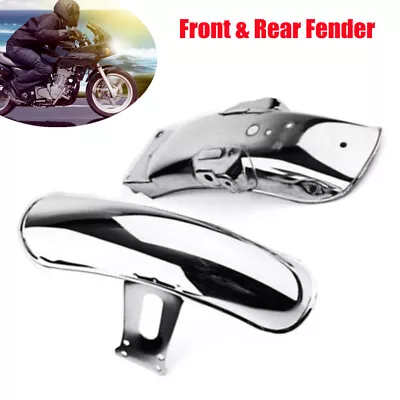 Motorcycle Retro Front & Rear Fender Splash Guard Metal Mudguard Cover Protector • $66.99