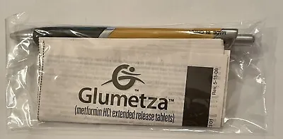 Glumetza Drug Rep Medical Logo Metal Pen Rare New Sealed W Drug Info Insert • $14.99