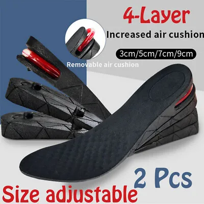 $1.35 • Buy 9cm Men Shoe Lift Insole Air Cushion Heel Insert Increase Taller Height 4 Layer