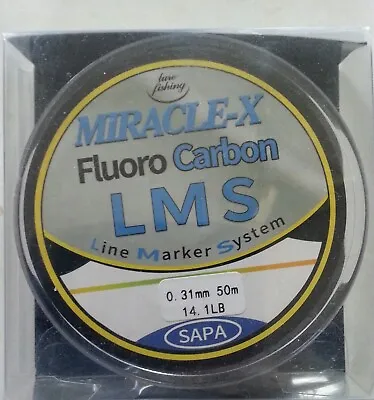 Miracle -X Fishing Line Fluoro Carbon LMS 0.31 Mm 50 Meters • £7