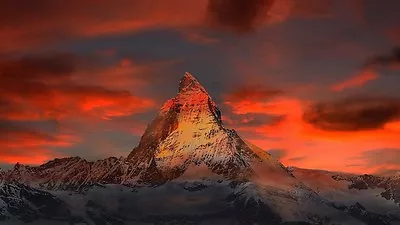 MATTERHORN LANDSCAPE POSTER PRINT STYLE C 20x36 HI RES 9MIL PAPER • $34.95