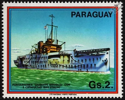 1923 GIUSEPPE MIRAGLIA Catapult Aircraft Carrier / Seaplane Tender Warship Stamp • $2.23