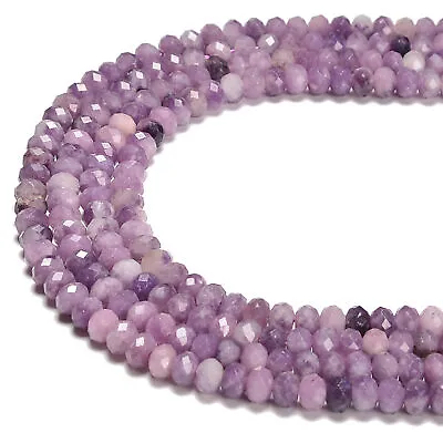 $15.49 • Buy Lepidolite Faceted Rondelle Beads Size 4x6mm 15.5'' Strand (4x6mm)