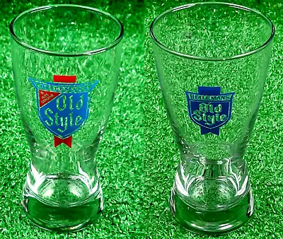 Vintage Old Style Lager Beer Tavern Bar Glass -Set Of 2 Glasses Tap Beer - NICE! • $17.13