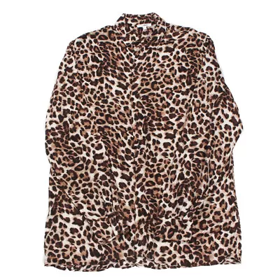 Leopard Print Shirt | Large | Pattern Vintage Collar Cheetah Animal Party AR90 • $27.77