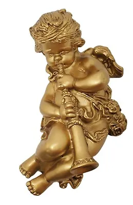 Vtg 3D Cherub Angel Playing Horn Wall Hanging Universal Statuary Corp W. Mayotte • $22