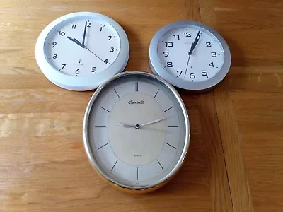 3 X Radio Controlled Msf Clock Rugby Acctim Ingersoll White Brass Round Oval • £9.99