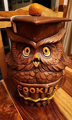 Cookie Jar Treasure Craft Original 12  Graduate Owl Vintage Stamped • $50