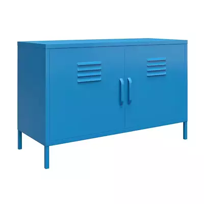 Cache Blue 2-Door Metal Locker Accent Cabinet Office Supplies Recommended NEW • $198.61