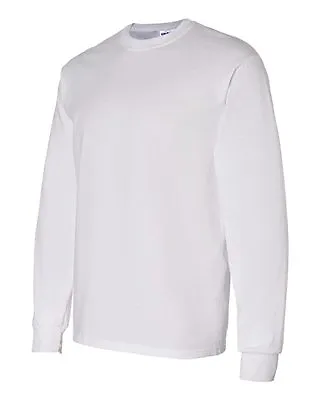 20 Gildan White Adult Long Sleeve T-Shirts Wholesale Bulk Blank Lot S M L XL • $93.15