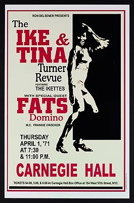 0915 Vintage Music Art Poster - Ike & Tina Turner Fats Domino At Carnegie Hall • £10.99