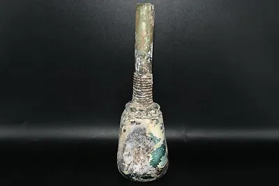 Genuine Ancient Roman Glass Bottle With Long Spout & Iridescent Patina  • $250