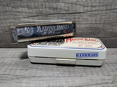 Vintage M.Hohner Marine Band No. 1896/20 Harmonica Key E With Case • $19.99