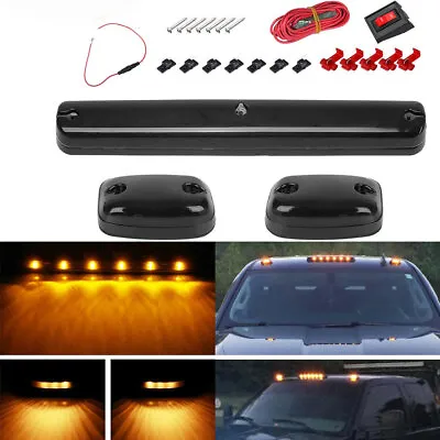 Full Set Amber Cab Roof Marker LED Lights Assy For 07-21 Chevy GMC 2500HD 3500HD • $37.99