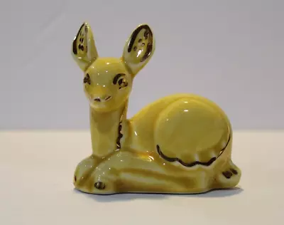 Ceramic Deer Yellow Glazed With Gold Trim Figurine - Unbranded - ** Flaw ** • $8