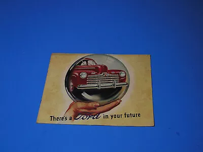 VTG 1940s FORD THERE'S A FORD IN YOUR FUTURE NEW MODELS SALES BROCHURE BOOKLET • $25