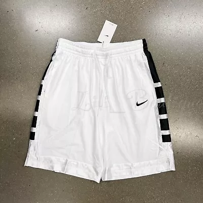 NWT Nike DN4002-100 Men Dri-FIT Elite  Basketball Shorts Loose Fit White Black L • $32.95