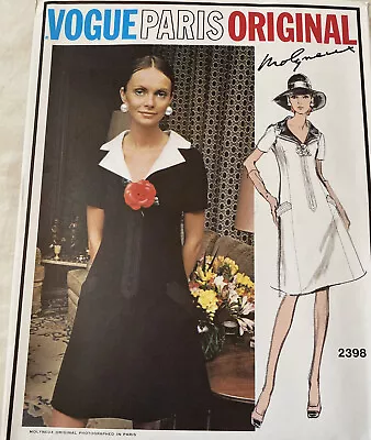 Vintage Vogue Paris Original Pattern 2398 MOLYNEUX Dress 14 UNCUT FF • $12.99