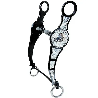 Sterling Silver California Vaquero Cowhorse Shank Black Steel Show Snaffle Bit • $379.99