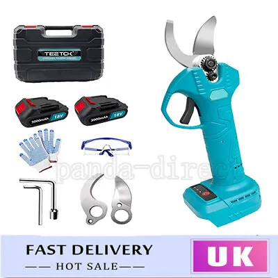 TEETOK Garden Electric Cordless Secateurs Scissor Cutter Secateurs +2 X Battery • £59.13