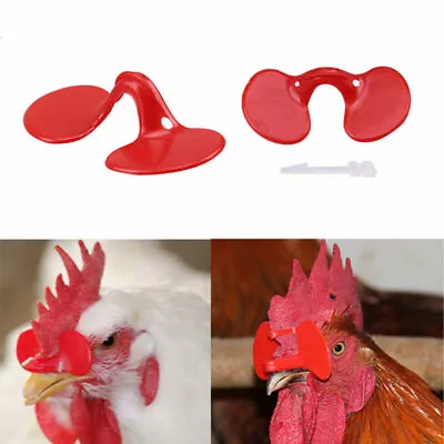 20Pcs Pinless Chicken Peepers Chicken Blinders Spectacles Anti-pecking Red • $5.64