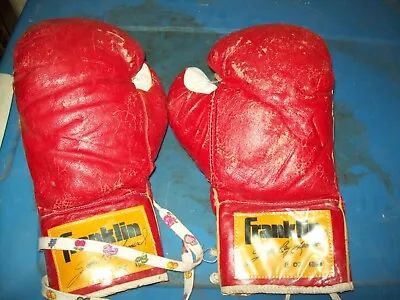 Franklin Boxing Gloves Sugar Ray Leonard 8 Oz Vintage With Yellow Tags • $56.38