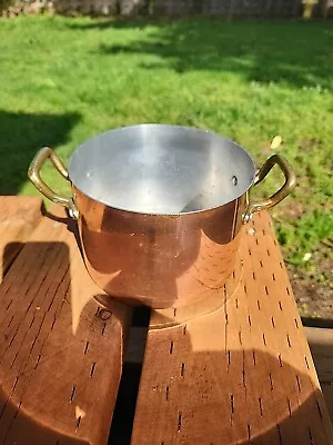 Vtg Centuria Baumlin Made In France 4.5 X 6.5  Copper Sauce Pan Pot Brass Handle • $26.99