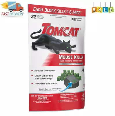 Mouse Mice Rat Killer 32 Blocks Bait Poison Rodent Station Trap Control 0.5-oz. • $21.97