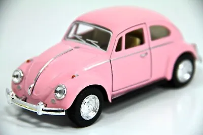5  Kinsmart 1967 VW Volkswagen Beetle Diecast Model Toy Car 1:32 Pastel Pink • $8.98