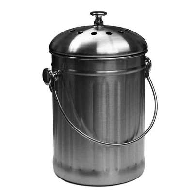 £66.67 • Buy Elegant Stainless Steel Compost Pail - 3-Quart Capacity, Refillable Carbon