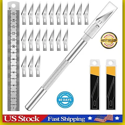 Kit Exacto Knife Set 20 Blade Refill Xacto For Leather Craft Pen Cutter Razor • $7.79