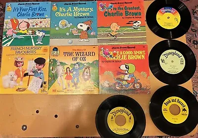 Vintage Vinyl Records For Children 45 & 78 Rpm - 9 Records 6 Books • $5.99