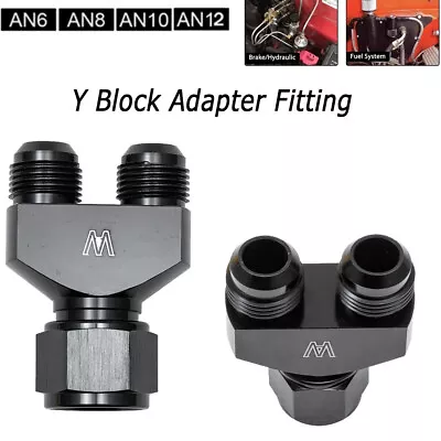 Y Block Adapter Fitting-6 8 10 12 AN Female To Parallel Dual 6 8 10 12 AN Male • $30.99