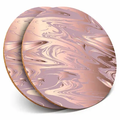 £4.99 • Buy 2 X Coasters - Rose Gold Marble Pattern Pretty Home Gift #24125