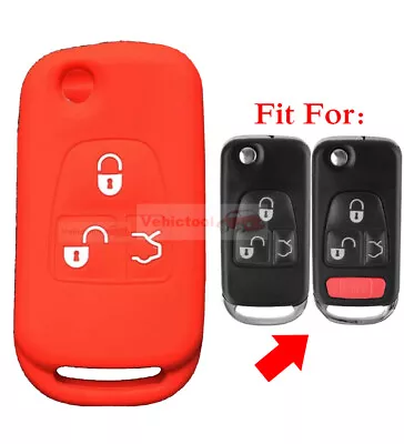 Fit Mercedes Benz 3 Button SLK ML Remote Key Fob Silicone Skin Case Cover Red • $4.96