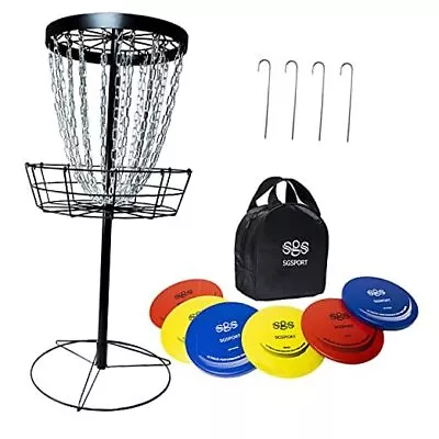  Disc Golf Basket With Discs | Portable Disc Golf Target With Heavy Duty Black • $184.19