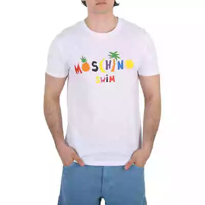 Moschino Swim White Cotton Logo Print T-Shirt • $65.99