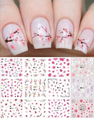 12 Sheets Nail Art Sticker Water Decals Transfer Stickers Flowers Mixed Designs • £2.99