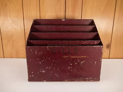 VTG Art Deco MCM Metal File Organizer Mail Holder Sorter • $70