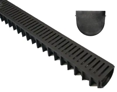 £39.99 • Buy X3 DEEP Heavy Duty Plastic Drainage Channel Plastic Grating + End Cap UK MADE