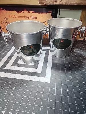 Vintage Korbel Champagne Ice Bucket Metal Made In France 7 6/8  Set Of 2 • $24